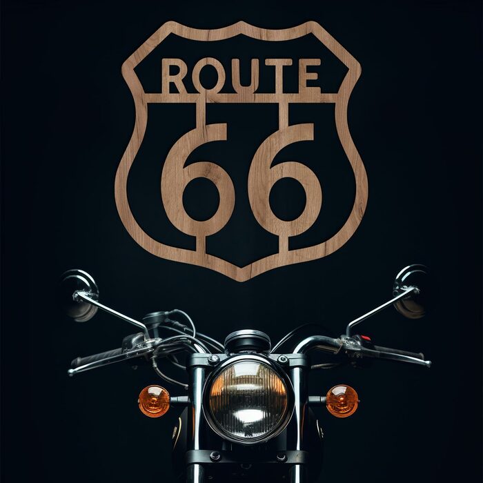 Retro obraz na zeď - Route 66 | Dub tabákový