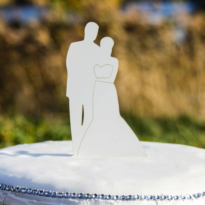 Dřevěné postavičky na svatební dort - Manželé
