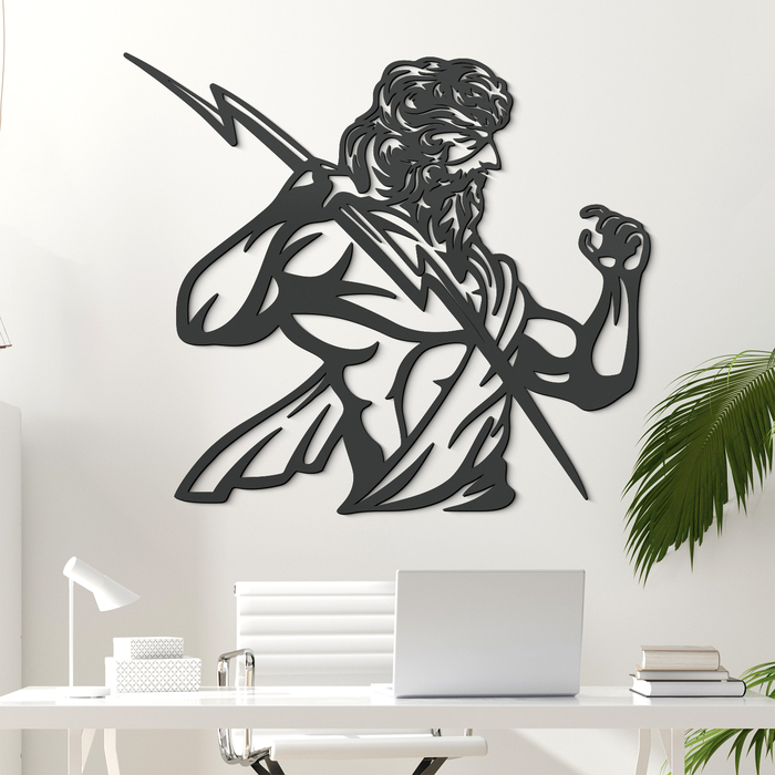 Vyrezávaný obraz z dreva - Zeus | Antracitovo-šedá