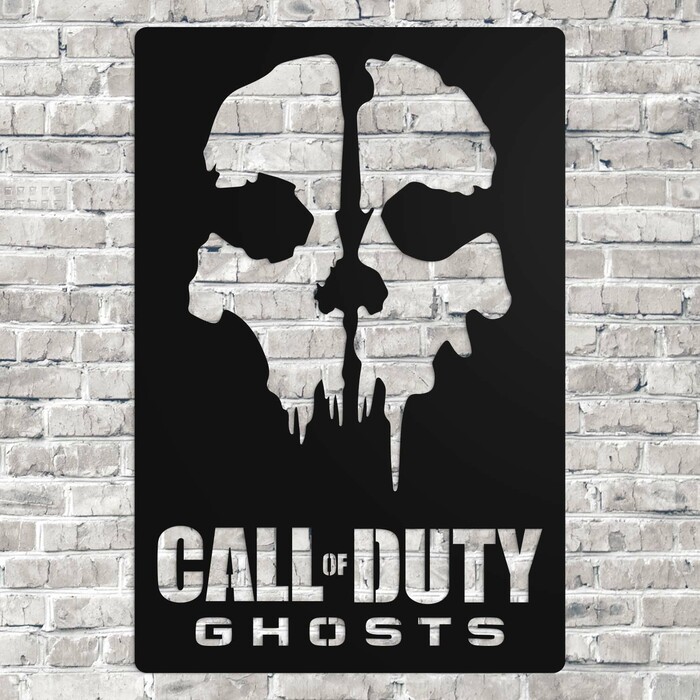 Dřevěný 3D obraz - Call of Duty: Ghosts | Černá