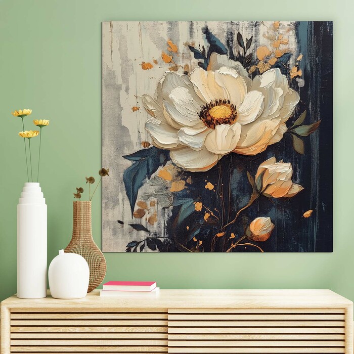 Wooden Wall Art - Painted Flower