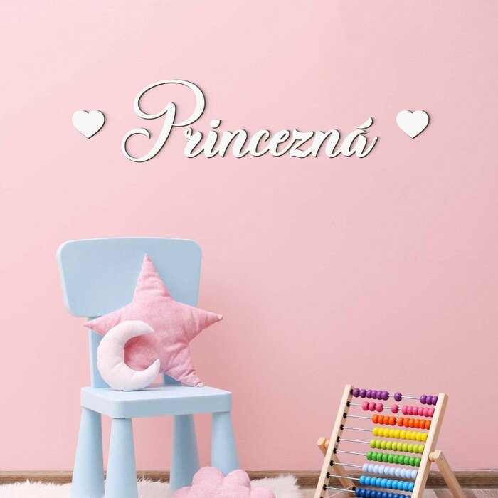 Nálepka na stenu detskej izby - Princezná | Biela