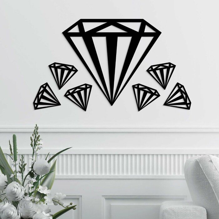 Moderná dekorácia do bytu - Diamanty | Čierna