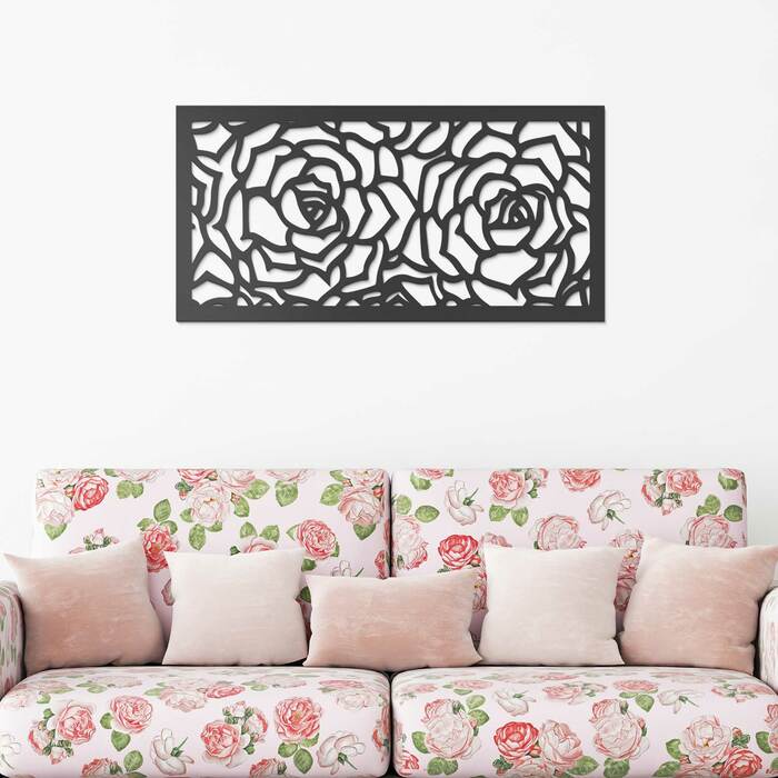 Panel na stenu - Záhrada ruží | Antracitovo-šedá