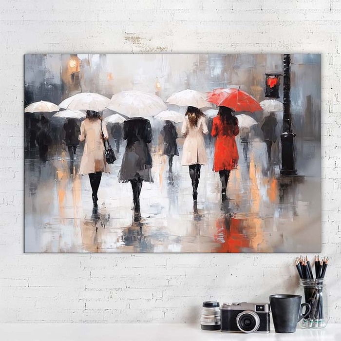 Modern Wall Art of Women - Rainy Day