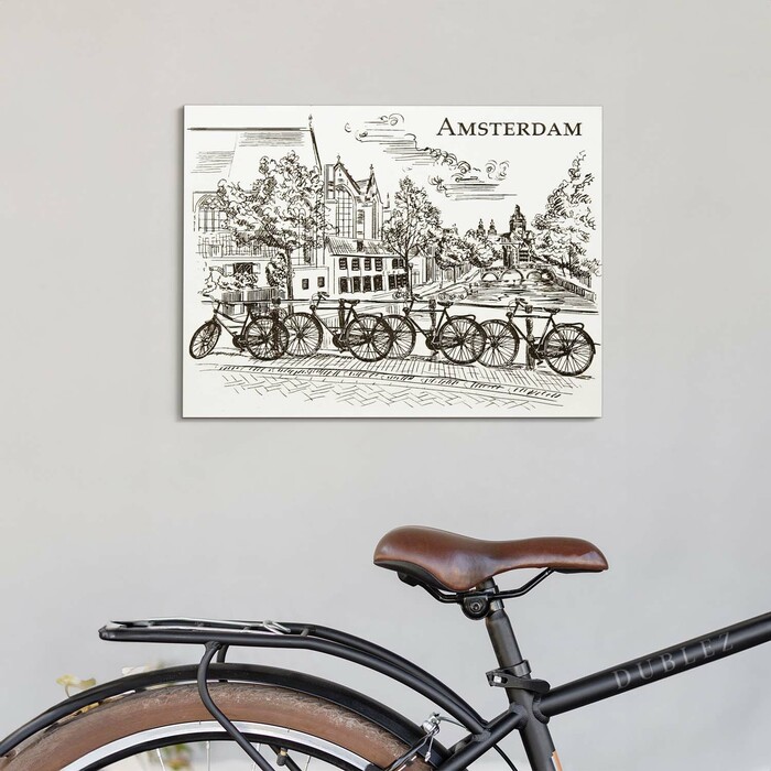 3D dřevěný obraz na stěnu - Amsterdam