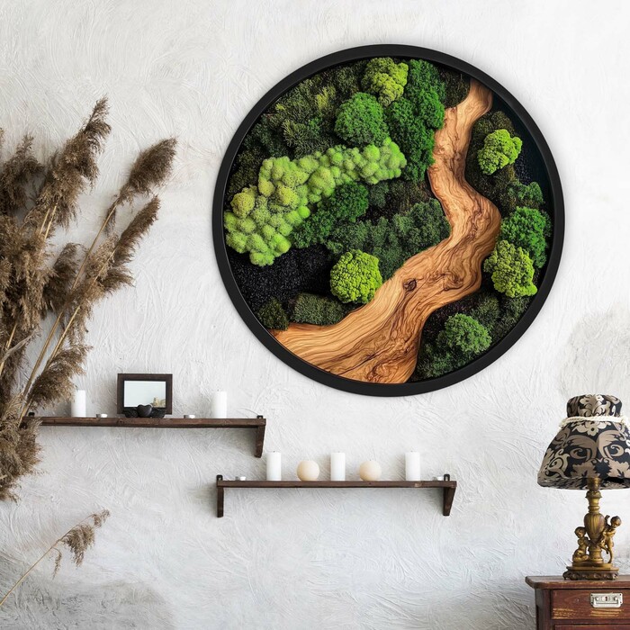 Moss and Wood Imitation Wall Art - Shizuka