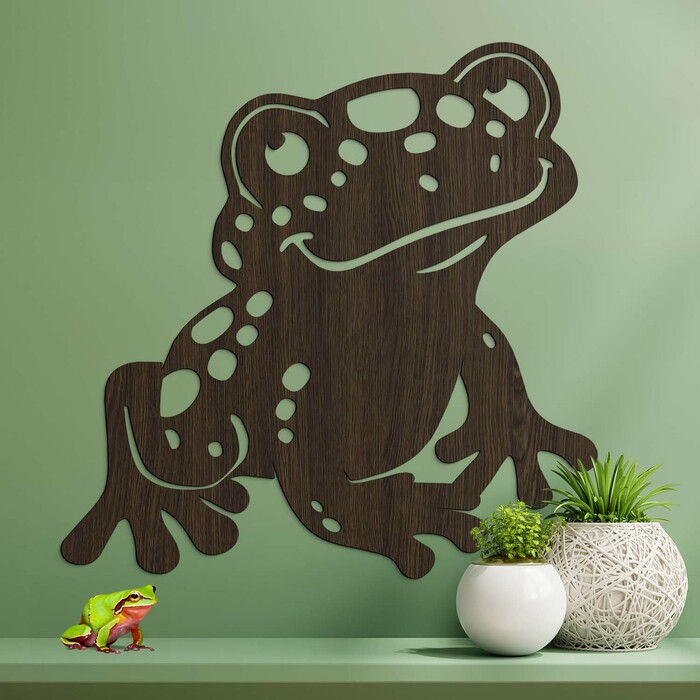 Drevený detský obraz - Žabka | Wenge