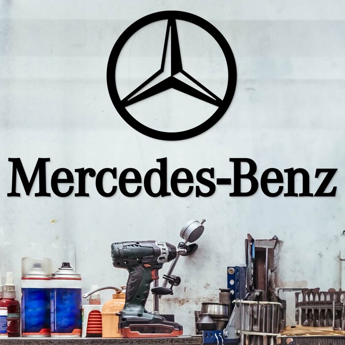 Dřevěná 3D samolepka - Mercedes-Benz | Černá