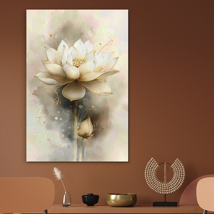 Dřevěný obraz - Lotosový květ