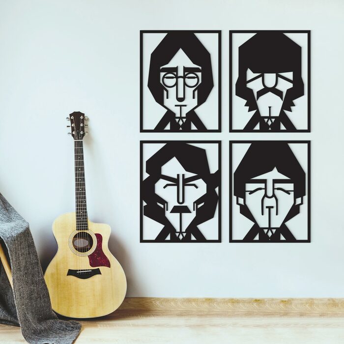 The Beatles - Multi-part Wall Art | Black