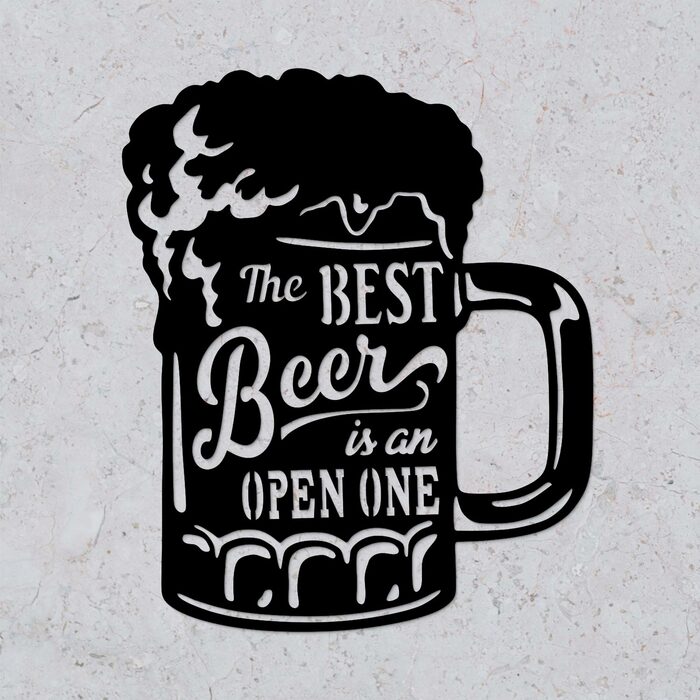 Wooden Wall Art - Beer Mug | Black