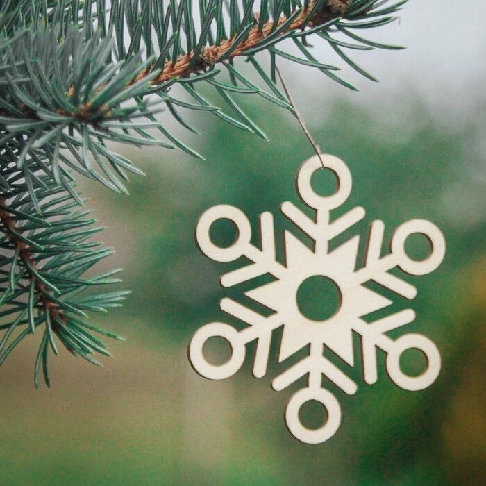 Ozdoba na stromček - Vianočné vločky  | Topoľová preglejka