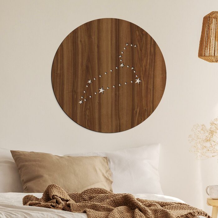 Wooden Symbol - Zodiac Constellation Leo | Walnut