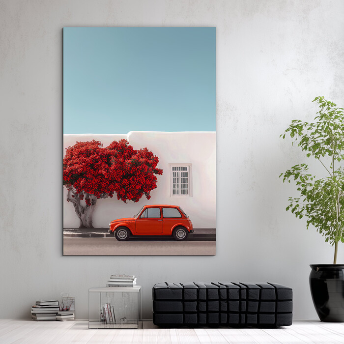 Wooden retro picture - Car