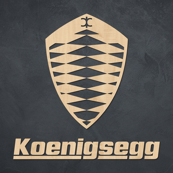 Logo și inscripție 3D din lemn - Koenigsegg | Arţar