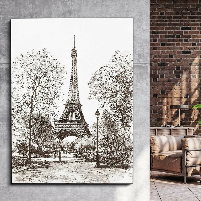 Eiffel-torony Párizsban - Gravírozott 3D falikép