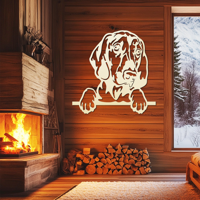 3D drevený obraz Vizsla - Maďarský stavač | Biela