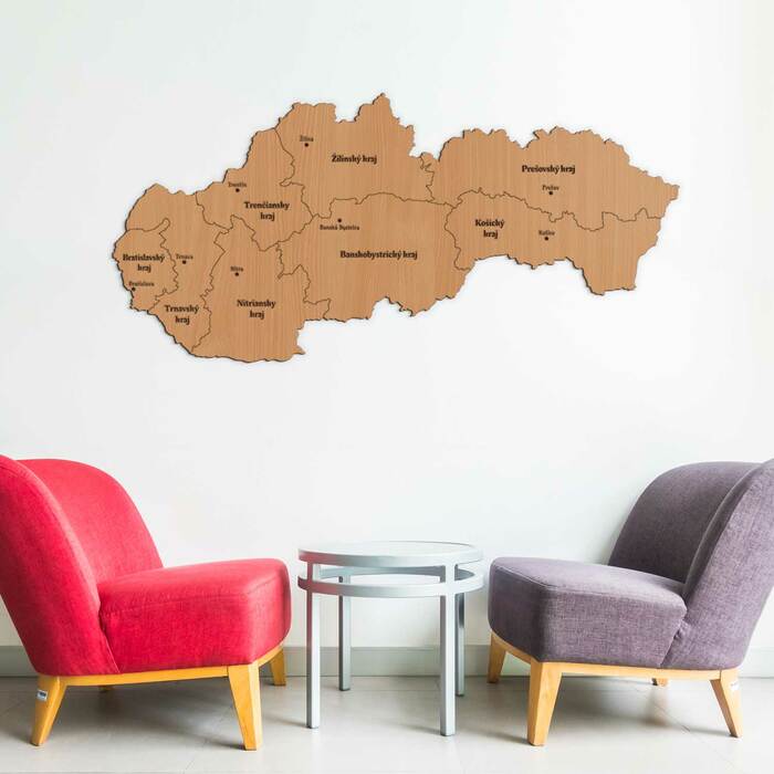 Dřevěná mapa krajů Slovenska | Buk
