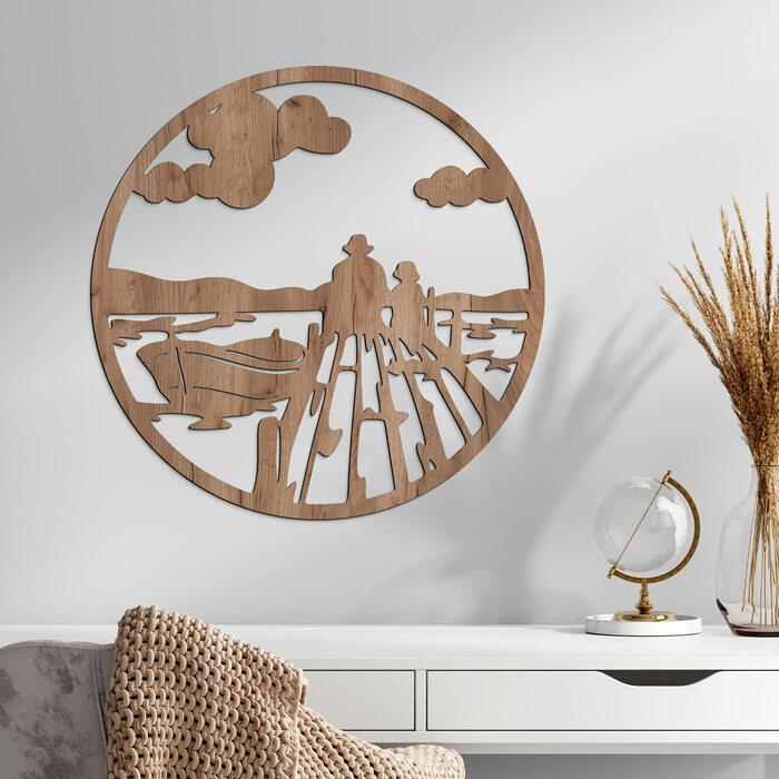 Wooden Wall Art - Fisherman | Tobacco Oak