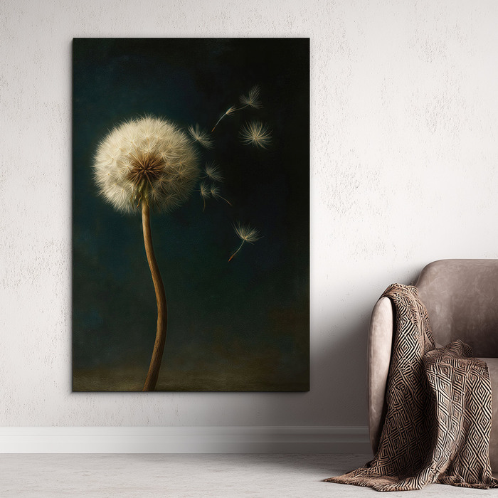 Wall painting - Dandelion in the wind