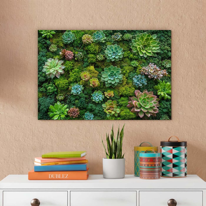 Wooden Wall Art of Rock Plants