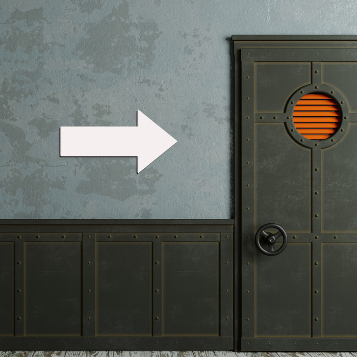 Smerovaná dřevěná orientační šipka | Bílá