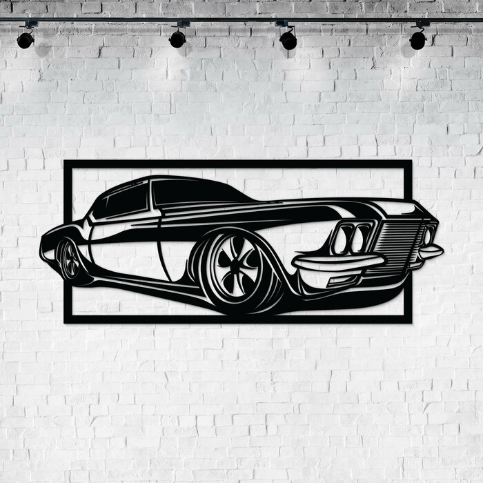 Drevený obraz na stenu - Chevrolet Impala | Čierna