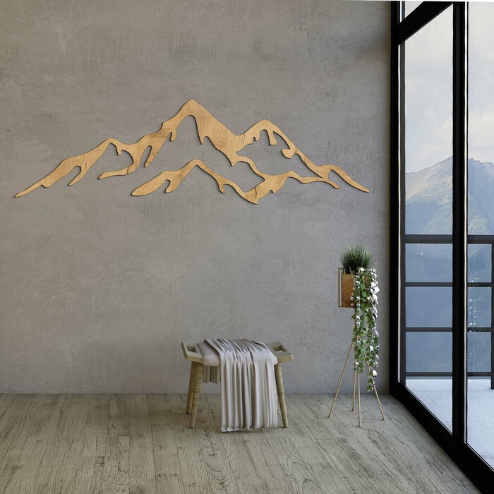Vyrezávaný obraz - Hory | Dub zlatý