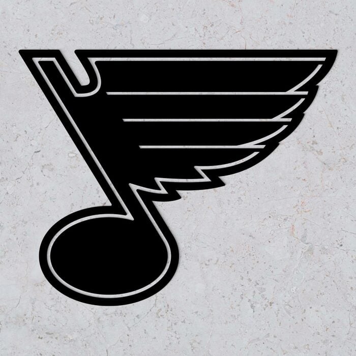 Hokejové logo z dreva - St. Louis Blues | Čierna