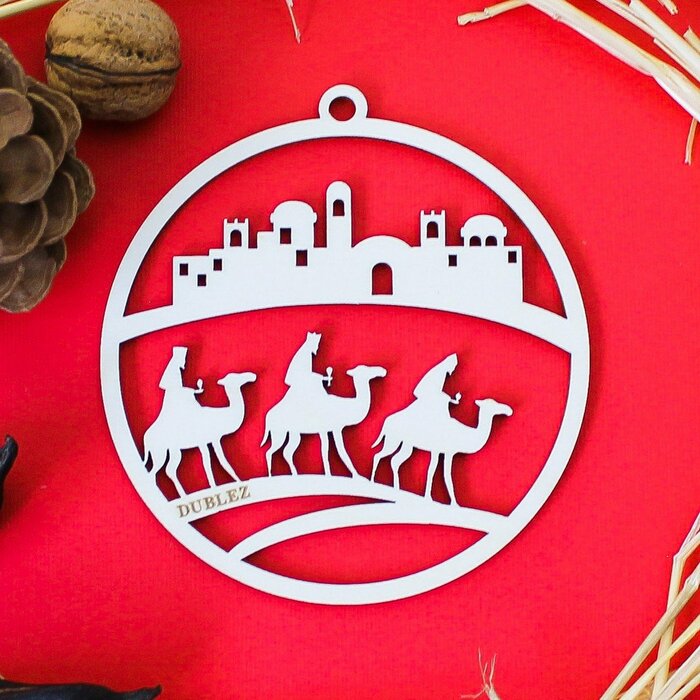 Vianočná guľa - Traja králi | Prírodná topoľová preglejka