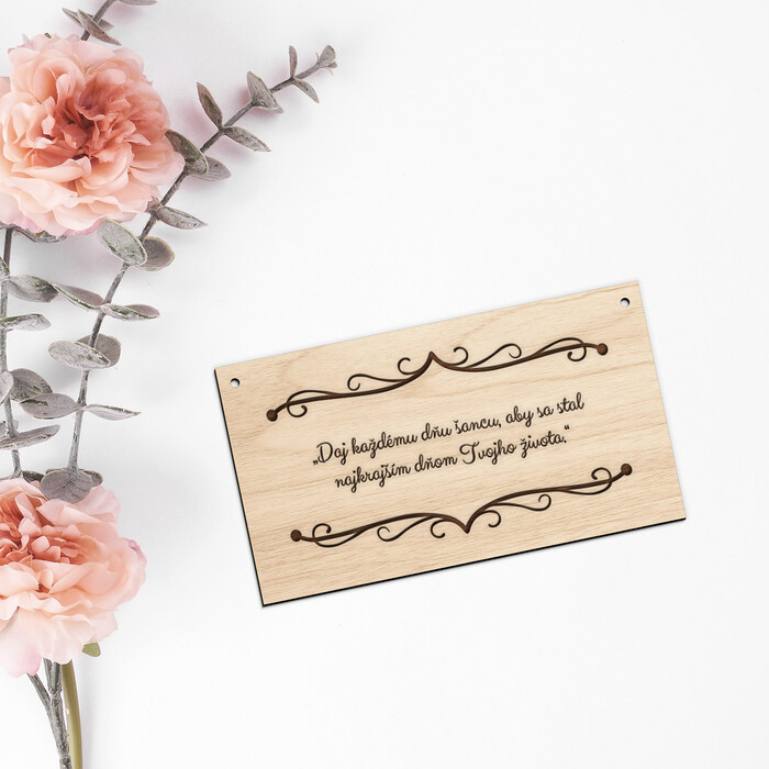 Personalizovaná drevená tabuľka s vlastným textom