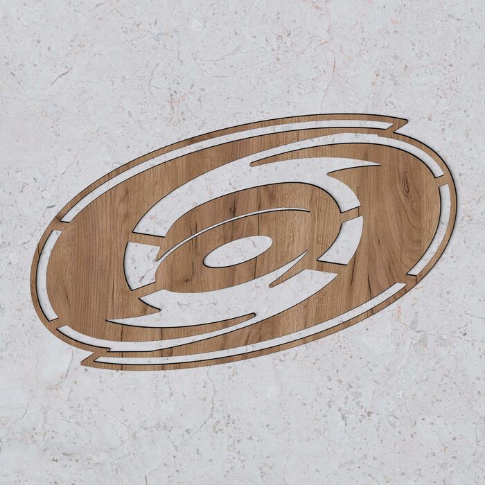 Dřevěný obraz - Logo Carolina Hurricanes | Dub tabákový