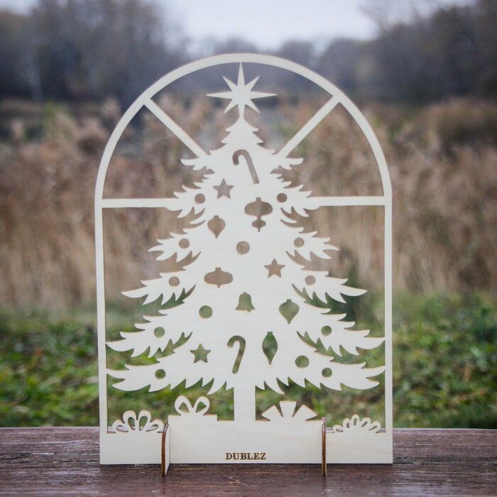 Drevený stromček na Vianoce | Přírodní topolová překližka