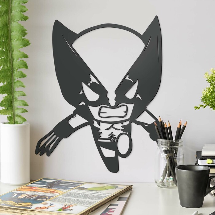 Fa 3D Wolverine falikép | Antracitszürke
