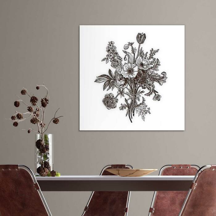 Moderný obraz do obývačky - Jarné kvety | Biela