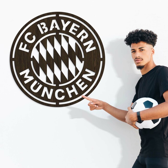 Drevené logo klubu - FC Bayern Munchen | Wenge