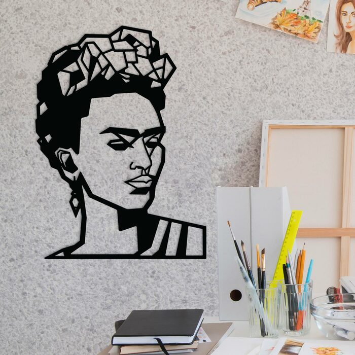 Modern Wall Art - Frida Kahlo | Black