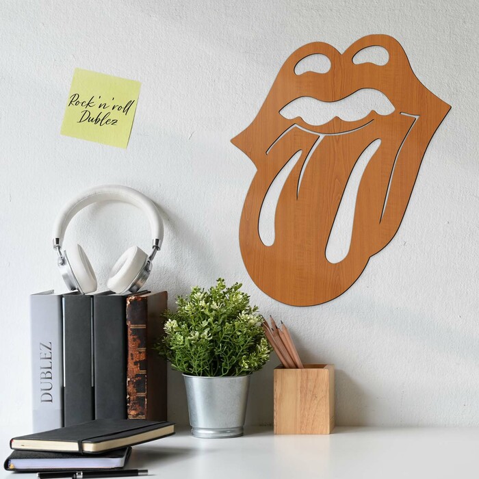 Drevený znak na stenu - The Rolling Stones | Čerešňa