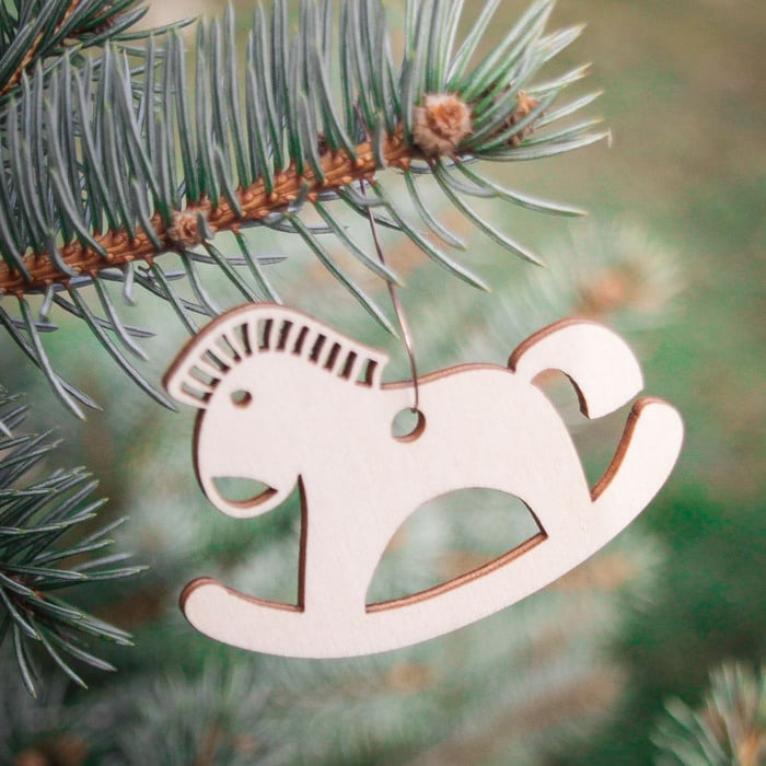 Ozdoba na vianočný stromček - húpací koník | Topoľová preglejka