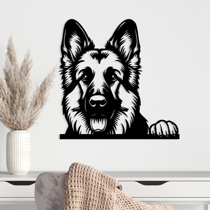 3D Wall Art - German Shepherd | Black