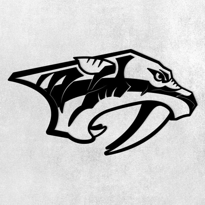 Hokejové logo NHL ze dřeva - Nashville Predators | Černá