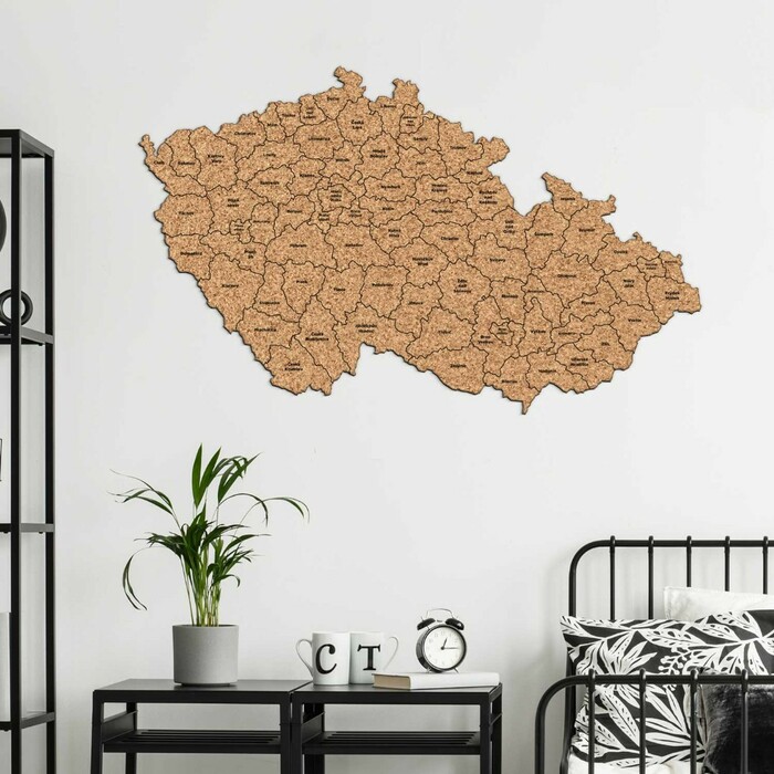Korková mapa okresov Česka