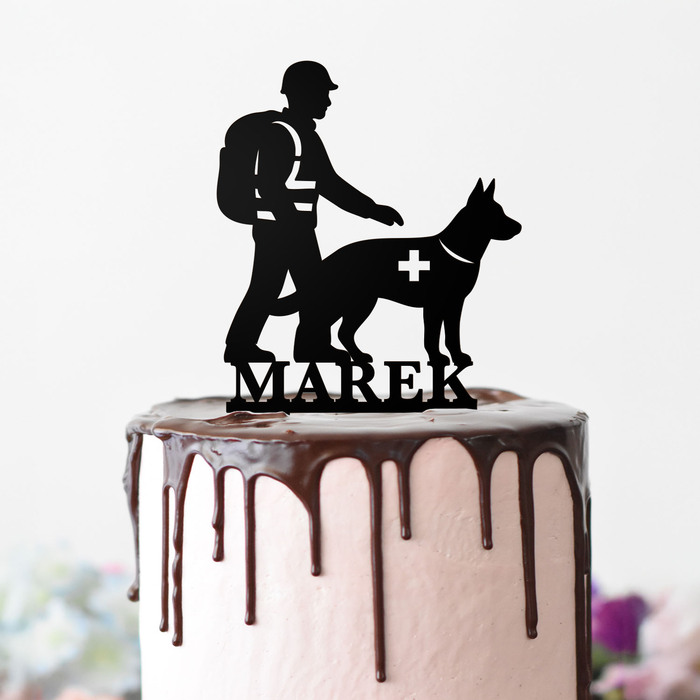 Zápich do dortu - Záchranář se psem | Černá