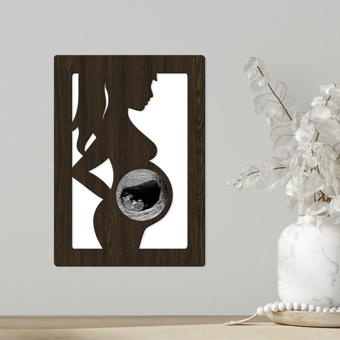 Wooden Ultrasound Picture Frame  | Wenge / White