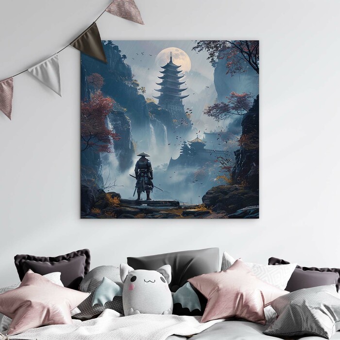 Wooden Wall Art - Samurai in the Mountains