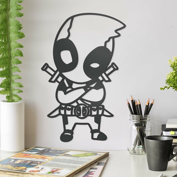 Obraz na stěnu - Kreslený Deadpool | Antracitově-šedá