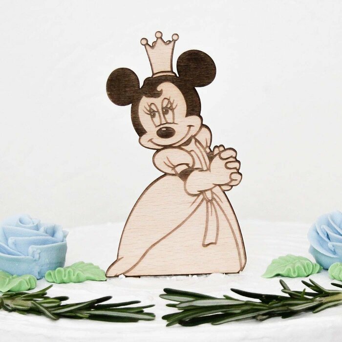Drevená figúrka na tortu - Minnie Mouse