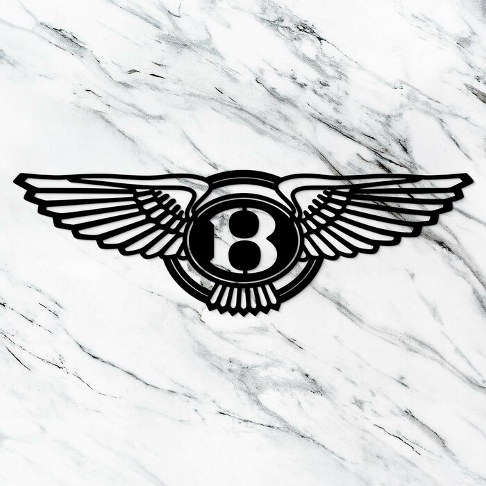 Drevená dekorácia - Logo Bentley | Čierna