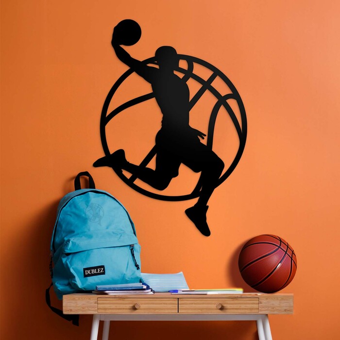 Ajándék kosárlabdázónak - Fa matrica | Fekete